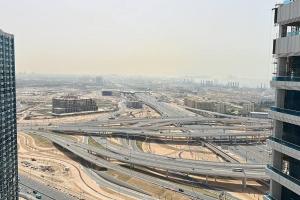 an overhead view of a highway in a city at What a view - very close to DMCC metro station in Dubai