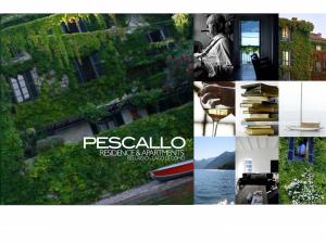 a collage of photos of a building with green vegetation at Pescallo Apartments in Bellagio