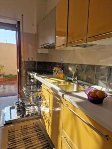 a kitchen with a sink and a dishwasher at Sole ampi spazi quiete John apartaments in Ciampino