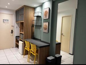 Kuchyň nebo kuchyňský kout v ubytování Flat Gran Lençóis Mandacaru 615