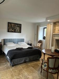 Postel nebo postele na pokoji v ubytování Chateau de Lestang