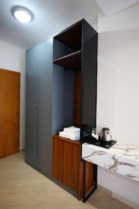 Kuchyň nebo kuchyňský kout v ubytování Hotel Erjuma