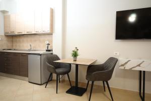 Kuchyň nebo kuchyňský kout v ubytování Hotel Erjuma