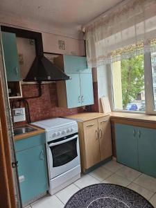 Η κουζίνα ή μικρή κουζίνα στο Suncity 2 apartamentai