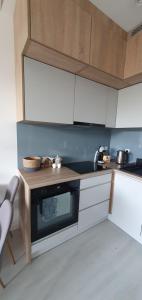 Kuchyň nebo kuchyňský kout v ubytování Perłowa Oaza Apartament Rogowo Pearl