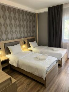 Postel nebo postele na pokoji v ubytování Lagodekhi Inn