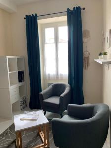 Posezení v ubytování La Maison du Bourg proche St Emilion