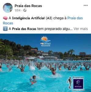 a photo of a group of people in a water park at Casa da Aldeia in Figueiró dos Vinhos