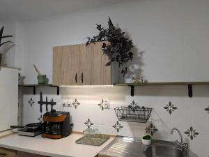 a kitchen with a sink and a counter top at Urban Oasis in Târgu-Mureş +28 photos