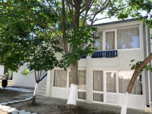 a house with trees in front of it at Bungalowri Exotic in Costinesti