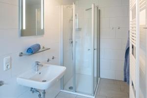 Koupelna v ubytování Ferienwohnung Strandläufer