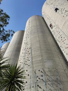a tall building with a climbing wall on it at Renaissance Bordeaux Hotel in Bordeaux