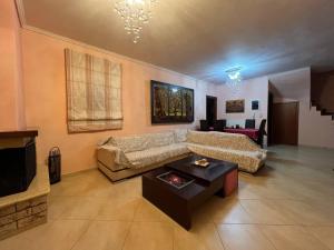 A seating area at Holiday Home in Chalkidiki, Lakkoma