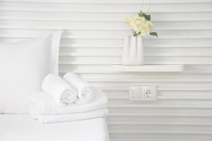 Posteľ alebo postele v izbe v ubytovaní Evangelia Rooms & Αpartments - B