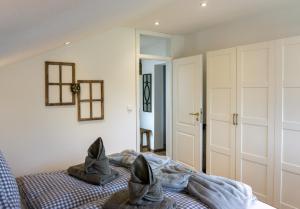 Postel nebo postele na pokoji v ubytování Berge, Balkon und top Ausstattung mitten in Sonthofen JS2