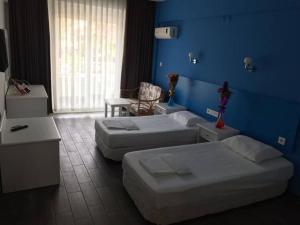 Postel nebo postele na pokoji v ubytování Hancı apart