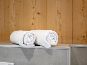 two towels sitting on top of a counter at Apart33 Top 2-13 in Haus im Ennstal +29 photos
