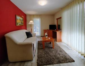 A television and/or entertainment centre at Hévíz Apartman Hévíz