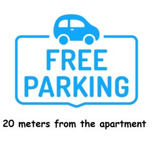 een bord met de tekst gratis parkeren met een auto bij VILLA VALKANE PET FRIENDLY 150m FROM THE STUNNING VALKANE BEACH, City indoor pools-fitness and City mall in Pula