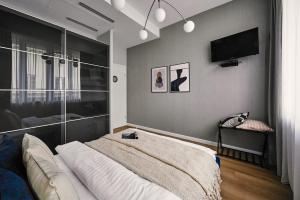 Telewizja i/lub zestaw kina domowego w obiekcie Wielopole17 Max Apartment with AC