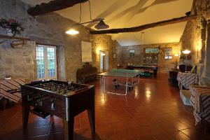 a room with a ping pong table in a room at Quinta do Galgo in Amares