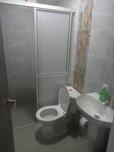 Koupelna v ubytování Apartaestudios Galanni