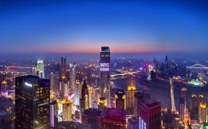 重庆景观或在酒店看到的城市景观