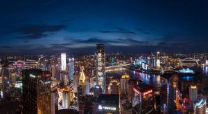 重庆景观或在酒店看到的城市景观