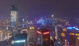 重庆景观或在酒店看到的城市景观