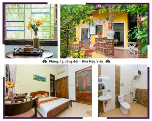 a collage of photos of a house at Hue Lotus Homestay in Hue