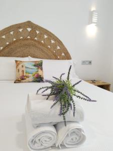 Postel nebo postele na pokoji v ubytování Hostal Aires del Mar