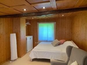 Postel nebo postele na pokoji v ubytování Ferienwohnung in historischer Mühle