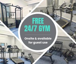 a picture of a gym with the free gym logo at The Shore in Bournemouth