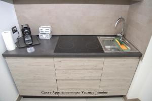 a kitchen counter with a sink in a room at Casa e Appartamento per Vacanze JASMINE in Rome
