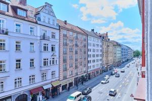 Nespecifikovaný výhled na destinaci Mnichov nebo výhled na město při pohledu z hotelu