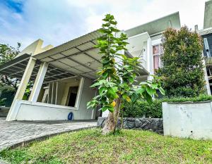 Taman depan dan rumah di Royal Residence Surabaya Barat