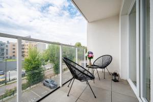 Balkón nebo terasa v ubytování Łódź Manufaktura - Balcony & Workspace by Rentujemy