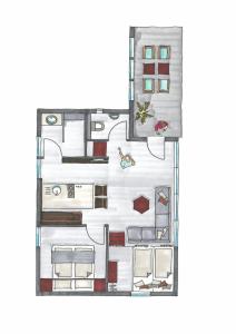 Půdorys ubytování Naturchalets 7 Sentidos