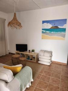 TV a/nebo společenská místnost v ubytování Siempre Feliz La Casita Los Molinos