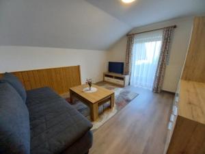 Televízia a/alebo spoločenská miestnosť v ubytovaní Ferienwohnung Feichter