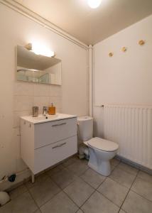 a bathroom with a toilet and a sink at Appartement Centre-Ville 2/4 personnes in Épernay