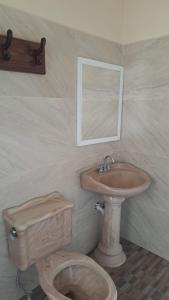 a bathroom with a toilet and a sink at hospedaje san Agustin in Garita