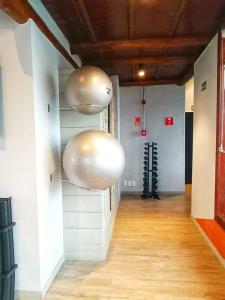 Fitness centrum a/nebo fitness zařízení v ubytování Studio Santanes Centro RJ