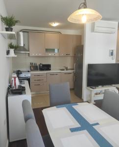 Kuchyň nebo kuchyňský kout v ubytování Apartman Bura