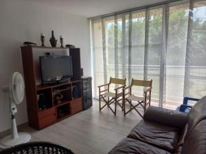 TV a/nebo společenská místnost v ubytování Apartamento en Ricaurte, Arrayanes de Peñaliza