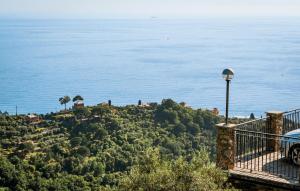 a view of the ocean from a house at Gorgeous Apartment In Recco in Recco