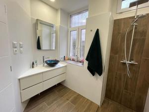 Koupelna v ubytování Apartmán v srdci Bratislavy + 3 fotografie