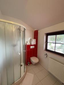Koupelna v ubytování Wellness Hotel Svachovka