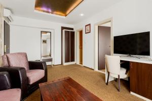 TV a/nebo společenská místnost v ubytování Hotel Šariš