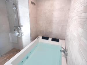 y baño con ducha y bañera. en Estudio Jacuzzi con Encanto en Triana, en Sevilla